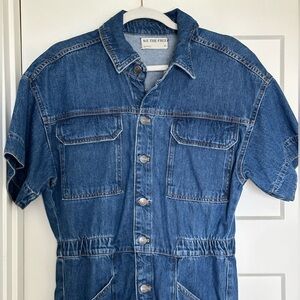 We The Free People Indigo Denim Jumpsuit medium